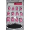Image de Kit Faux Ongles Rose Motif Bulles et Coeurs 7144N-RO