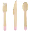 Image de Ménagère de 18 Couverts en bois, manche ROSE pastel FM5ro
