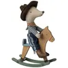 Image de Souris Cowboy sur son cheval à bascule Petit frère