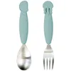Image de Cuillère et fourchette Sea friends bleus Yummy+