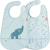 Image de Lot de 2 bavoirs imperméables à velcro Elphee Bleu