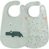 Image de Lot de 2 bavoirs imperméables à velcro Croco vert