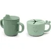 Image de Lot tasse à bec et tasse à goûter Peekaboo Deer friends Vert