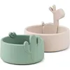 Image de Lot de 2 bols en silicone Lalee sable et vert