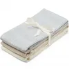 Image de Lot de 3 langes en coton bio Classic Stripes Blue (70 x 70 cm)