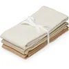 Image de Lot de 3 langes en coton bio Mix Classic Stripes Camel (70 x 70 cm)