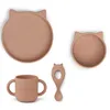 Image de Coffret repas en silicone Vivi Chat dark rose (4 pièces)