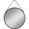 Image de Miroir en acier avec bracelet en cuir artificiel House Nordic Trapani Noir 60x60x2 cm 4001070