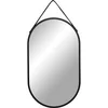 Image de Miroir en acier avec bracelet en cuir artificiel House Nordic Trapani Noir 35x60x2 cm 4001080