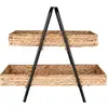 Image de Plateau en jacinthe d'eau et métal House Nordic Alfro Beige 42x23x43,5 cm 4601036