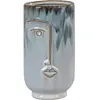 Image de Vase en céramique rond avec visage House Nordic Bleu 9,5x9,5x17 cm 4441760