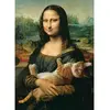 Image de Puzzle 500 piÃ¨ces : La Joconde et son minou ronronnant