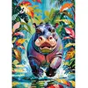 Image de Puzzle 500 piÃ¨ces : Hippopotame heureux