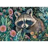 Image de Puzzle 1000 piÃ¨ces : Raton laveur dans les fleurs