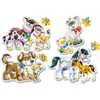 Image de Puzzles de 4 à 7 pièces : 4 puzzles : Les animaux et leurs petits Castorland-04218