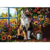 Image de Puzzle 1000 pièces : Chat en fleurs C-105342-2