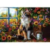 Image de Puzzle 1000 piÃ¨ces : Chat en fleurs