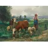 Image de Puzzle 1000 pièces : Julien Dupré : La bergère avec son troupeau Dtoys-72788DU02