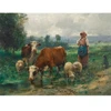 Image de Puzzle 1000 piÃ¨ces : Julien DuprÃ© : La bergÃ¨re avec son troupeau