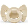 Image de Sucette orthodontique en silicone Binky Bow Oat White (3 mois et +)