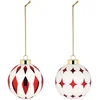 Image de ALESSI Boule de Noël 2 pièces 6cm Blanc/Rouge rouge
