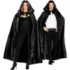 Image de Cape à capuche noire en satin - 145 cm 00099WID