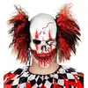 Image de Masque crâne de clown sanglant avec cheveux 01019WID