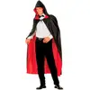 Image de Cape luxe réversible Noire et rouge avec capuche 3576R