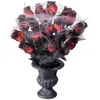 Image de Vase avec Roses rouges et Toile d'Araignée 7868R