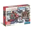 Image de Puzzle 500 pièces : Gare avec bonhomme de neige