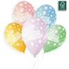 Image de 5 Ballons Imprimé Joyeux Anniversaire - 33 Cm - Pastel 312119GEM