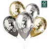 Image de 5 Ballons 20 Ans - 33 Cm - Or Et Argent 313871GEM
