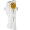 Image de Vase Mauro Ferretti Face C/Fiore Blanc 14x13x27 cm 0420710000