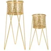 Image de Cache-pot Mauro Ferretti Glod (x2) Doré 21x20x46-18x18x32 cm 1427850000