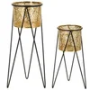 Image de Cache-pot Mauro Ferretti Drak (x2) Noir 21x20x46-18x18x32 cm 1427890000