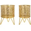 Image de Vase Mauro Ferretti Piny (x2) Doré 16x20-13x20 cm 1427960000