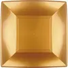 Image de Paquet 8 Assiettes à dessert PLASTIQUE rigide Carré, OR 18 cm CH68052 90