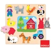 Image de Encastrement 12 pièces en bois : Puzzle silhouettes ferme Diset-Goula-53025