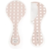 Image de Brosse et peigne carrés Vichy rose