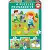Image de 4 Puzzles progressifs : animaux de la ferme Educa-17145