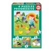 Image de 4 Puzzles progressifs : animaux de la ferme