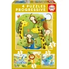 Image de 4 Puzzles progressifs : animaux sauvages Educa-17147
