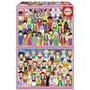 Image de Puzzles 2x100 pièces : Filles d’Europe et Filles d’Asie Educa-20478