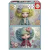 Image de Puzzles 2x100 pièces : Filles Fleuries Educa-20499