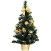 Image de Petit sapin de Noël artificiel enneigé 43186 avec décos Dorées, 60 cm 43186FG
