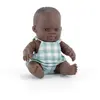 Image de ML Poupées: POUPÉE BÉBÉ GARCON AFRICAIN HABILLÉES 21cm Miniland-8233002