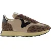 Image de Baskets en nylon imprimé animal et cuir fendu femme Victoria Cosmos Marron 41 1134116-73