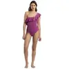 Image de Maillot de bain 1 pièce volants latéraux femme Admas Violet 42 11251-0-000289