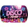 Image de Grand Plateau plastique rigide rectangle 24x39cm, Disco Fever 31149FG