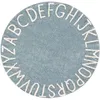 Image de Tapis lavable rond ABC vintage bleu (150 cm)